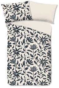 Черно-бежово единично памучно спално бельо 140x200 cm Emilia – Good Morning