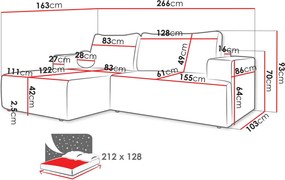 Ъглов Диван Миво-Бял-Десен