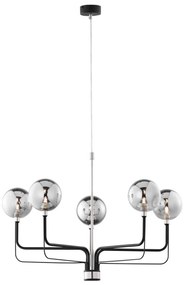 Jupiter 1888 - Подвесен полилей ERIS на кабел 5xG9/14W/230V матов хром/черен/димно сиво