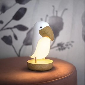 Бяла и кафява LED детска нощна лампа Toucan – Star Trading