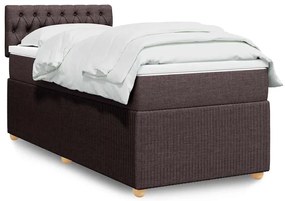 3287293 vidaXL Боксспринг легло с матрак, тъмнокафяво, 80x200 см, плат