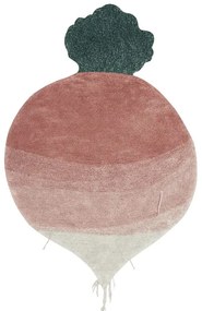 Розов ръчно изработен памучен детски килим подходящ за пране 100x150 cm Ramona the Radish – Lorena Canals