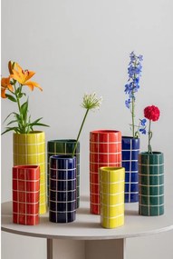 Синя керамична ваза (височина 30 cm) Retro Tiles – PT LIVING