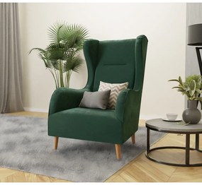 Тъмнозелено кадифено кресло Carole - Ropez