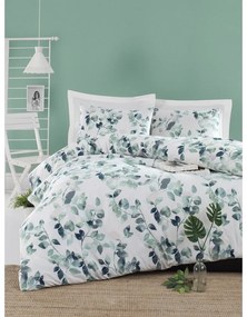 Бяло-зелено двойно спално бельо 200x200 cm Sabine – Mijolnir