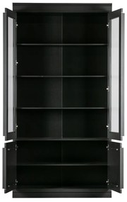 Черна витрина от масивен бор 110x215x44 cm Organize – WOOOD