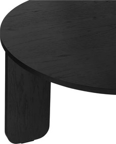 Черна кръгла масичка за кафе с дъбов плот ø 75 cm Kuvu – noo.ma