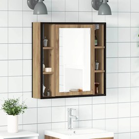 862227 vidaXL Огледален шкаф за баня дъб артизан 60x16x60 см инженерно дърво