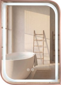 Огледало LED ZONE 70x50 BRUSH  ROSE GOLD