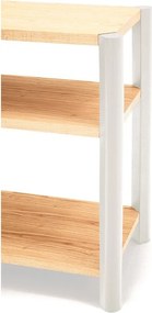 Кремав/в светло естествен цвят стелаж от декор от дъб 126x128x43 cm Bona – Teulat