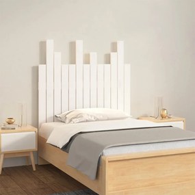 824804 vidaXL Стенна табла за спалня, бяла, 82,5x3x80 см, борово дърво масив