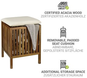 Дървен кош за пране в тъмно естествен цвят 38 l Fondi – Wenko