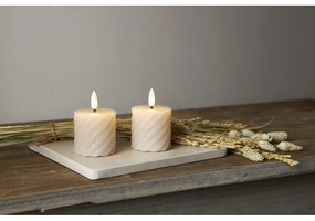 Комплект от 2 LED свещи от бежов восък, височина 7,5 см Flamme Swirl - Star Trading