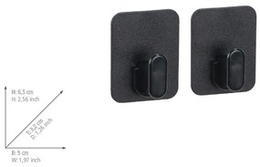 Черни пластмасови комплект куки без пробиване 2 бр. Parma – Allstar