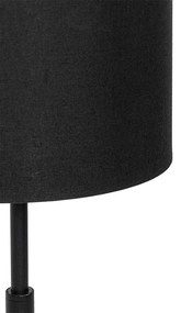 Модерна настолна лампа с текстилен абажур черен със злато - VT 1