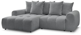 Сив шенилов сгъваем/с място за съхранение ъглов диван (ляв ъгъл) Roxelane – Bobochic Paris