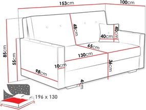 Диван Viva Sonic III триместен-Сив