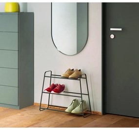 Черен триетажен шкаф за обувки Derby - Metaltex