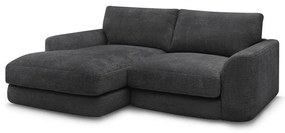 Черен шенилов ъглов диван (ляв ъгъл) Leonore – Bobochic Paris