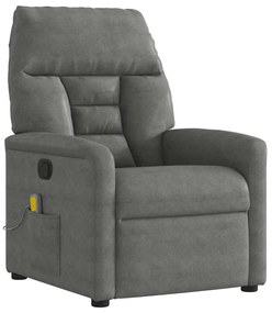 4015572 vidaXL Масажен наклоняем стол, тъмносив, микрофибърен текстил