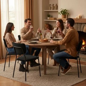 Комплект от 4 трапезни стола - тапицирани кадифени столове с метална конструкция