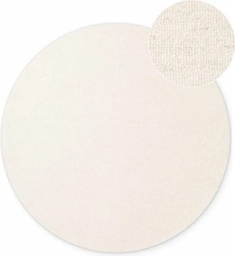 Кремав ръчно изработен вълнен кръгъл килим ø 200 cm Puristic Knots – Elle Decoration