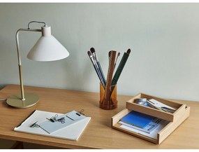 Бяла настолна лампа със стъклен абажур (височина 44 cm) Spot – Hübsch