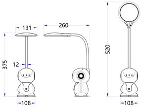 LED настолна лампа Робот HM4453.01 цвят бял-сив