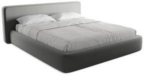 Сиво двойно тапицирано легло с място за съхранение и включена подматрачна рамка 180x200 cm Kiana – Makamii