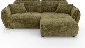 Зелен шенилов ъглов диван (десен ъгъл) Nelia – Ropez