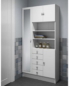 Бял шкаф за баня 90x182 cm Combi - TemaHome