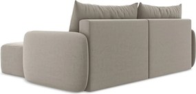 Кафяво-сив кадифен сгъваем/с място за съхранение ъглов диван (десен ъгъл) Kalena – Makamii