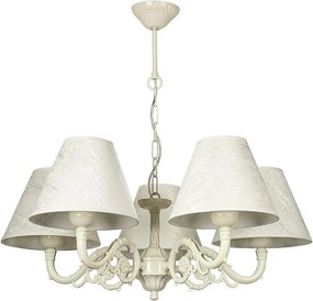 Полилей МОНРО, крем, абажури Сарай Крем, 5xE27