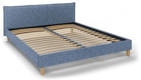Синьо тапицирано двойно легло с решетка 180x200 cm Tina - Ropez