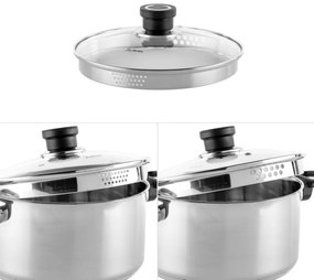 Тенджера Luigi Ferrero Sophia FR-3403, 20x11 см, 3.2 л, Стомана 18/10, Стъклен капак, Индукция, Инокс