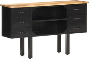 321571 vidaXL Сайдборд, 110x30x65 см, грубо мангово дърво масив и стомана