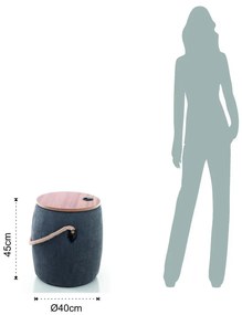 Сив пуф с място за съхранение Barril - Tomasucci