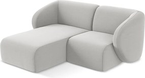 Светлосив кадифен ъглов диван (ляв ъгъл) Lani – Makamii