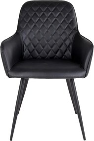 Черни тапицирани трапезни столове в комплект с подлакътници 2 бр. Harbo – House Nordic