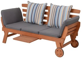 Кафява градинска пейка от масивно дърво Rincon – Garden Pleasure