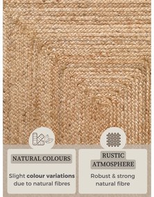 Двустранна/ръчно изработена ютена пътека в естествен цвят 80x200 cm Sharmila Natural Brown – Hanse Home