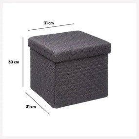 Сгъваем пуф 5five Mix & Modul, 31x31 cm - Тъмносив