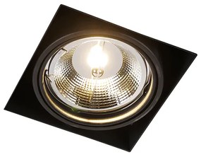Вграден прожектор черен GU10 AR111 без рамка - Oneon