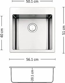 Leks MEGA 561 FI Кухненска мивка за вграждане