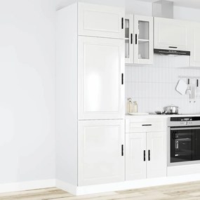 854109 vidaXL Кухненски шкаф Porto, бял гланц, инженерно дърво