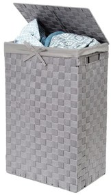 Сив кош за пране с капак Кош за пране от лен, височина 60 cm - Compactor