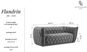 Светлосив диван с кадифена повърхност Flandrin - Interieurs 86