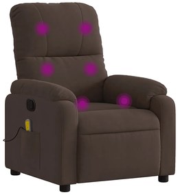 373455 vidaXL Масажен наклоняем стол, кафяв, микрофибърен текстил