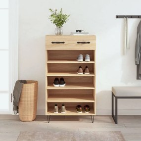 829607 vidaXL Шкаф за обувки, сонома дъб, 60x35x105 см, инженерно дърво