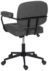 Антрацитен офис стол от имитация на кожа – Ixia